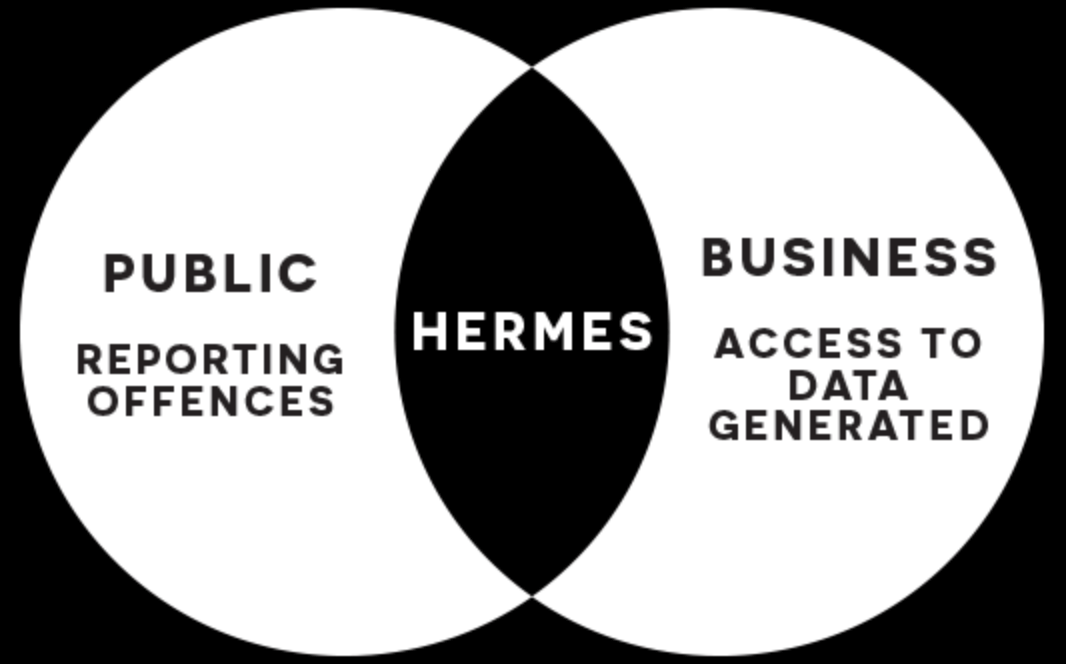 Venn diagram showing public and business needs for new reporting system