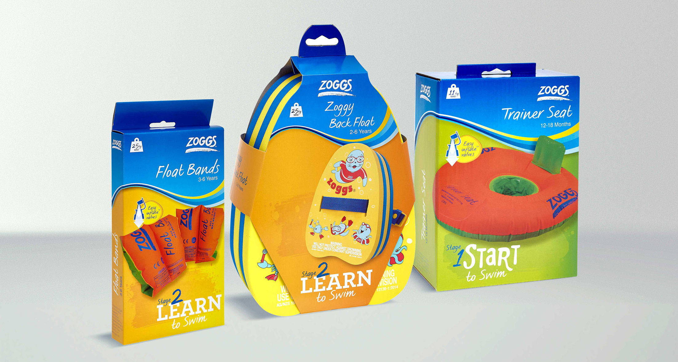 Layout of Zoggs brand materials