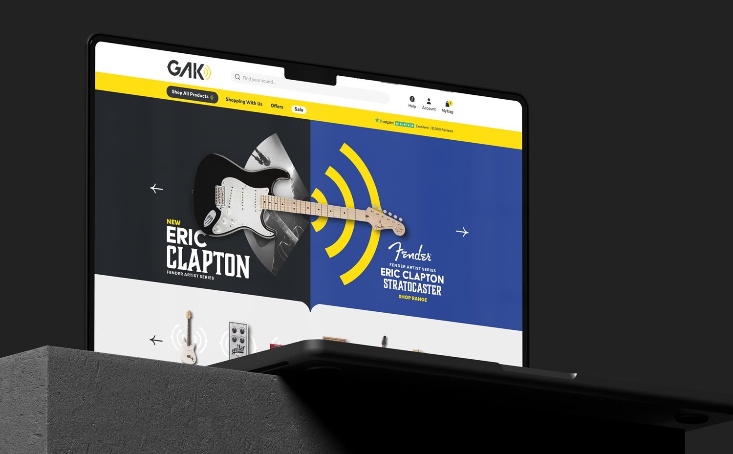 Home page on a laptop