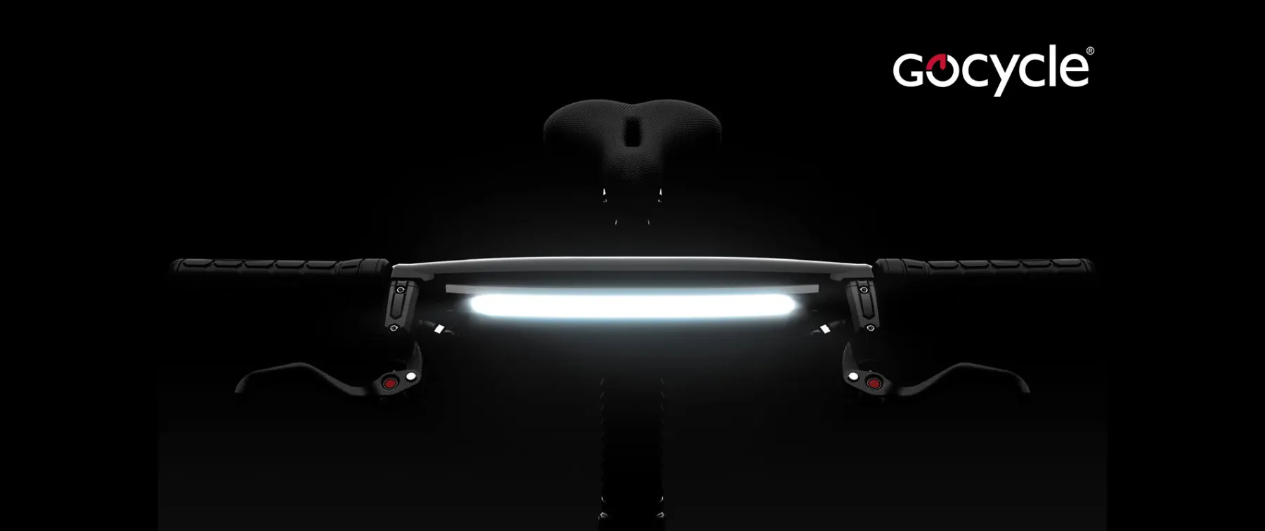 Front shot of black Gocycle electric bike