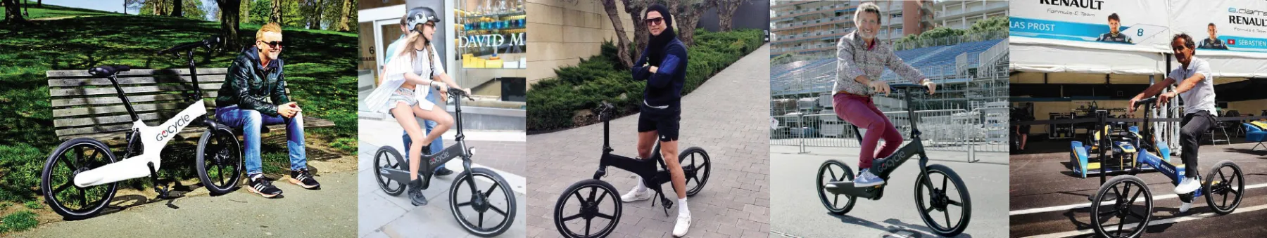 Eddie Jordan, Cristiano Ronaldo using Gocycle