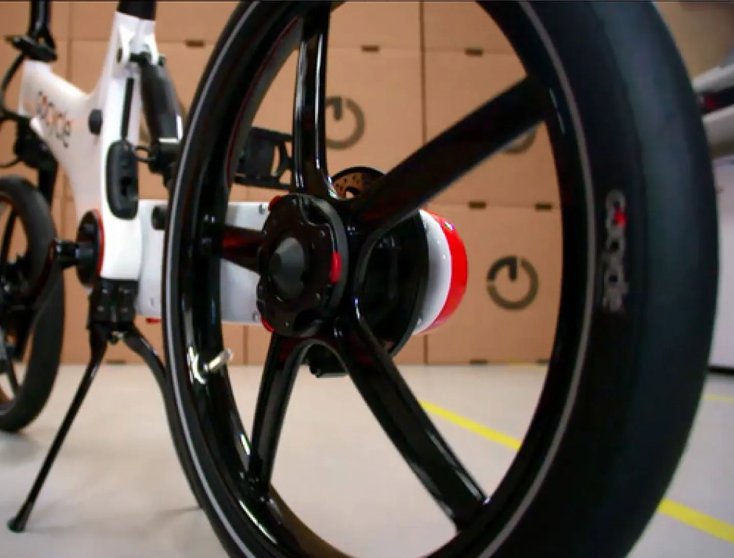 Gocycle close up of rear wheel