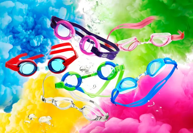 Lots of Zoggs goggles under the water